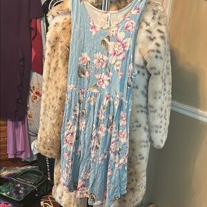 Floral Blue Casual Dress for Women